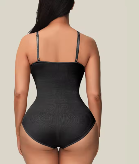 Super Sale V Neck Spaghetti Strap Bodysuit Compression Body Suits Open Crotch Shapewear Slimming Body Shaper Smooth Out Bodysuit