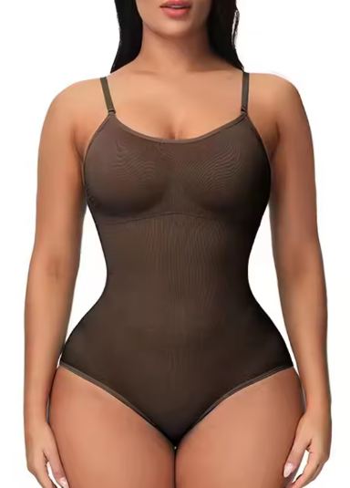 Super Sale V Neck Spaghetti Strap Bodysuit Compression Body Suits Open Crotch Shapewear Slimming Body Shaper Smooth Out Bodysuit